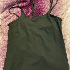 VS Pink- black workout tank top w/ built in bra. Tags attached. Size Large.